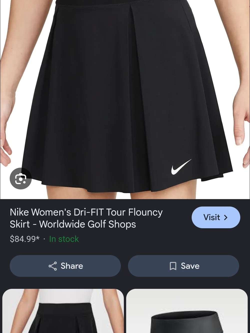 Nike Black Circle Skirt with White Swoosh